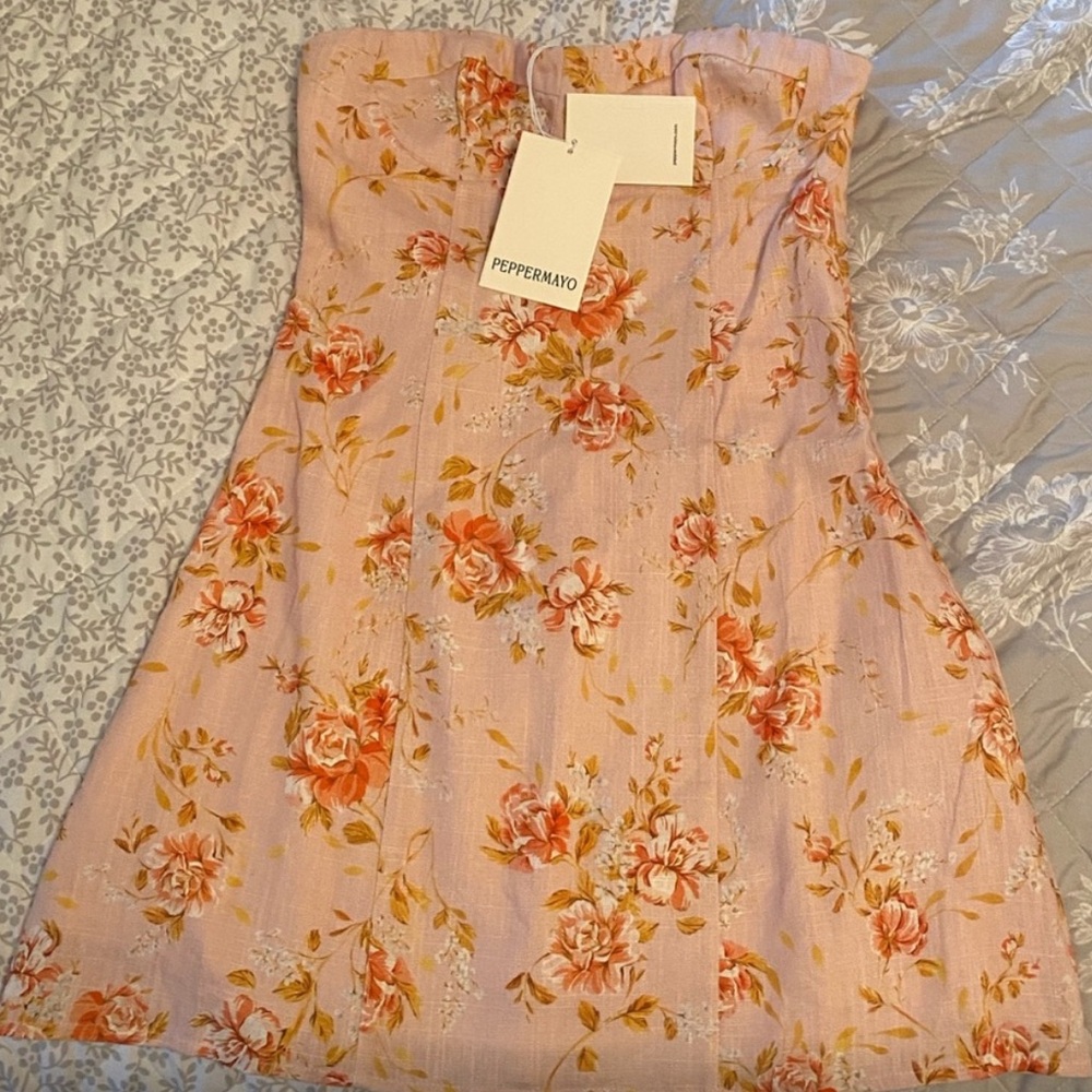 Peppermayo Pink and Yellow Floral Dress